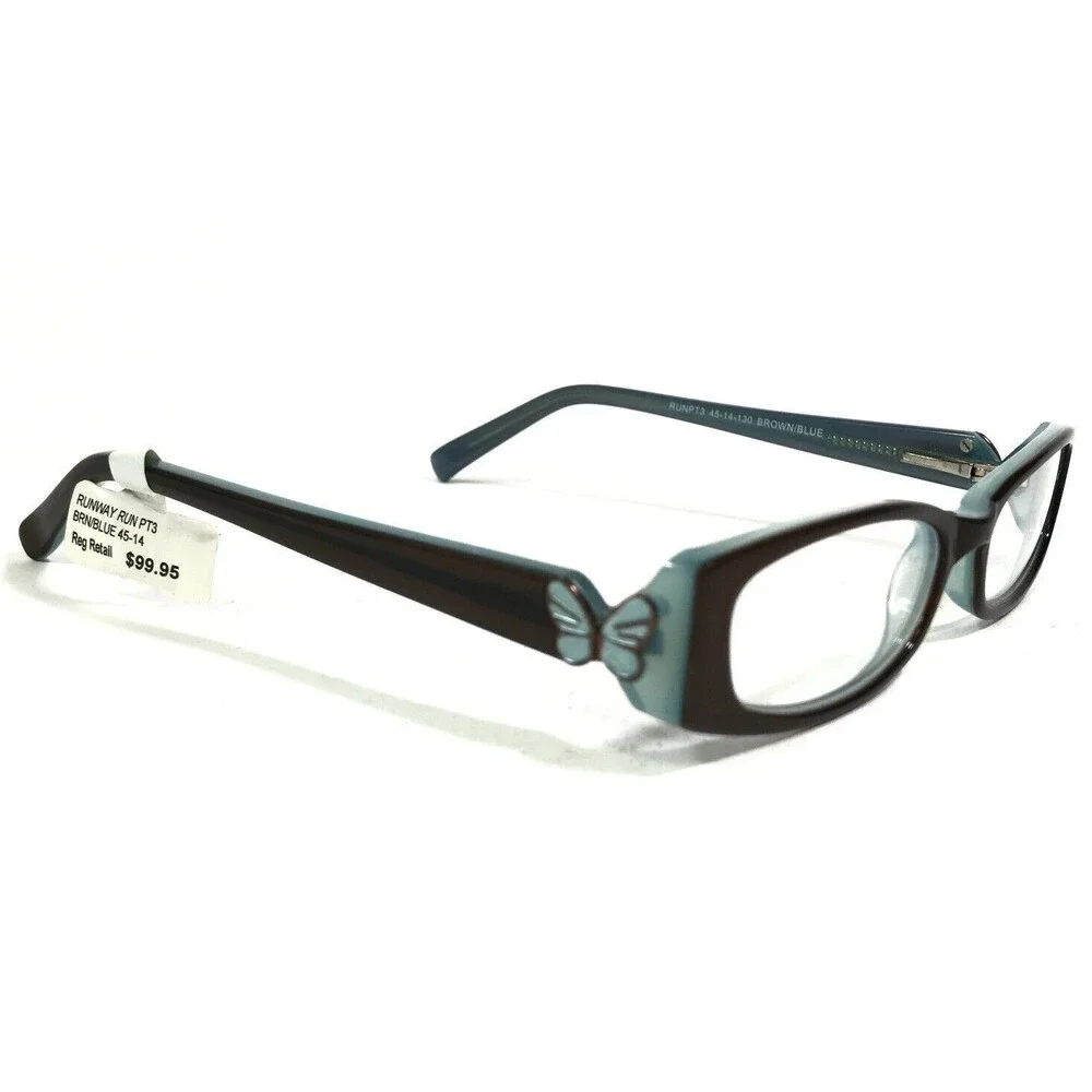 Runway Petite RUNPT3 BROWN/BLUE Eyeglasses Frames Butterflies 45-14-130